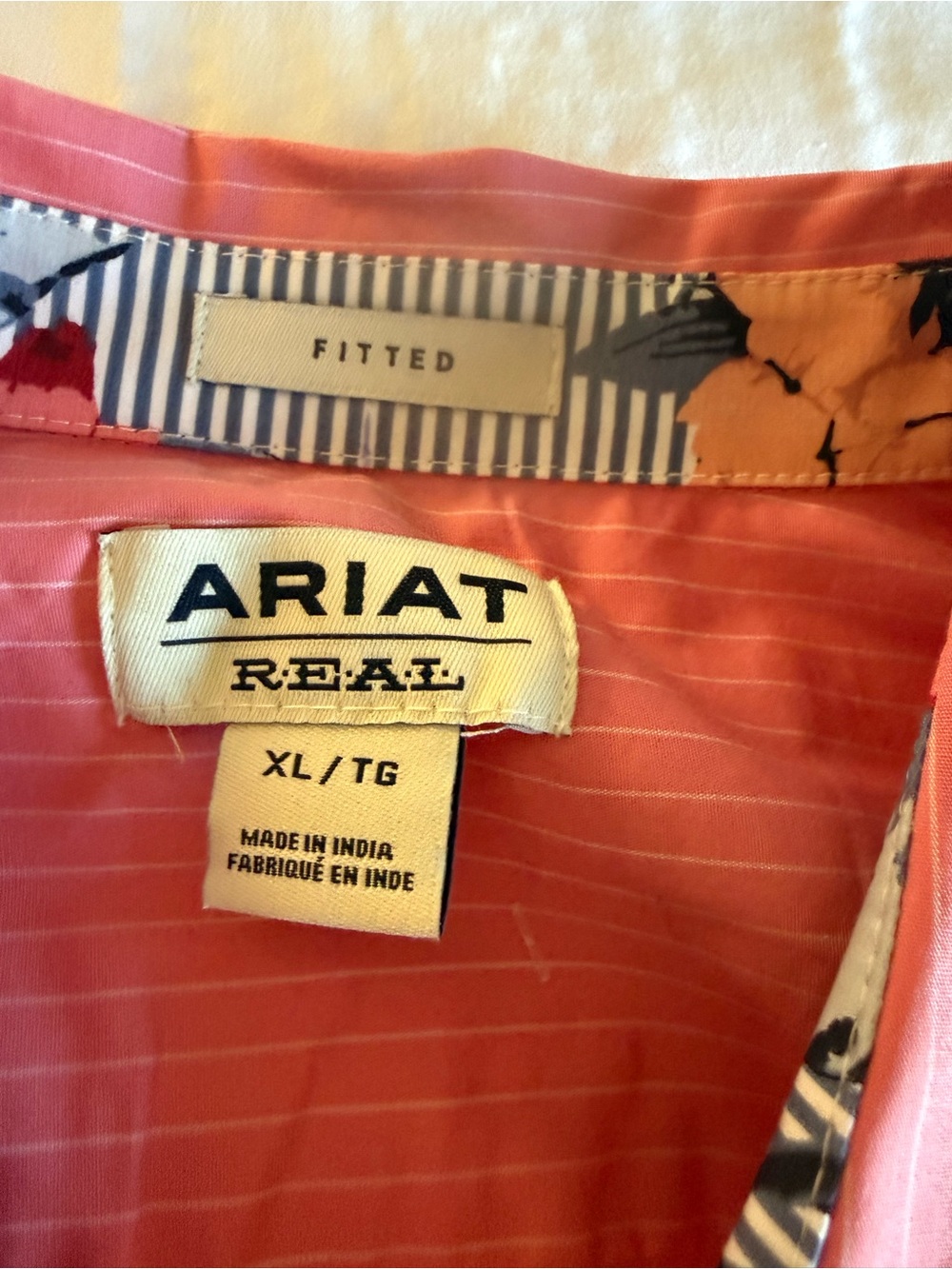 Ariat womens Pink Striped Stretch Wrinkle-Resistant Button-Down Shirt - Picture 3 of 9